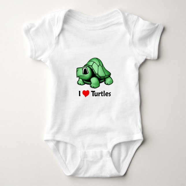 T-shirts Eu amo tartarugas (Frente)