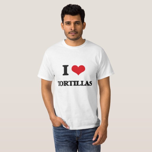 T-shirts Eu amo tortillas (Frente Completa)