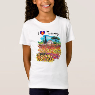 T-SHIRTS EU AMO TOSCÂNIA E GIRASSÓIS