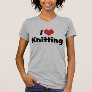 T-shirts Eu Amo Tricô de Coração