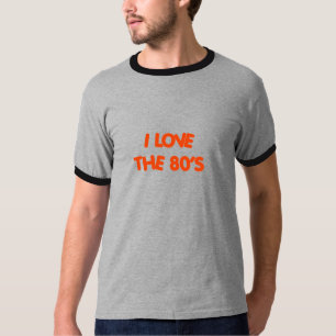 T-shirts "Eu amo Tshirt da campainha dos homens do anos 80"