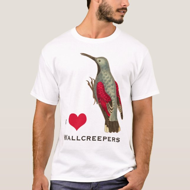 T-shirts Eu amo Wallcreepers para o Birder ou o Twitcher (Frente)
