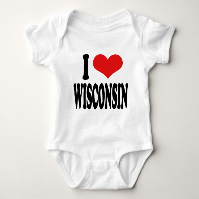 T-shirts Eu amo Wisconsin (Frente)