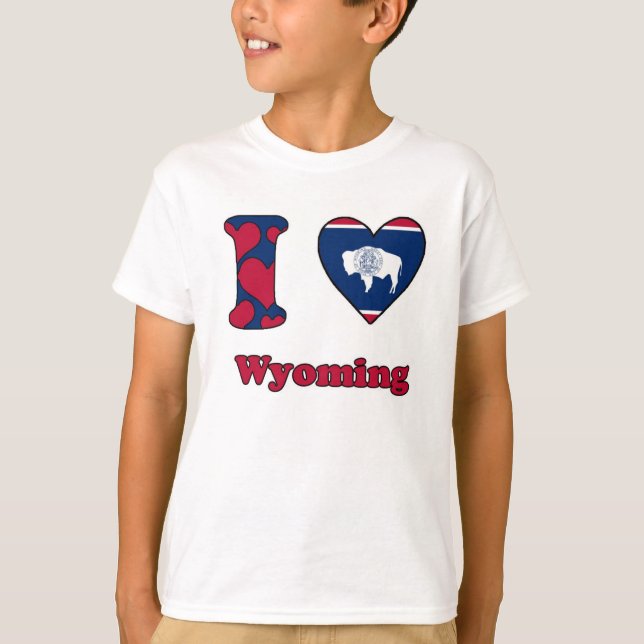 T-shirts Eu amo Wyoming (Frente)