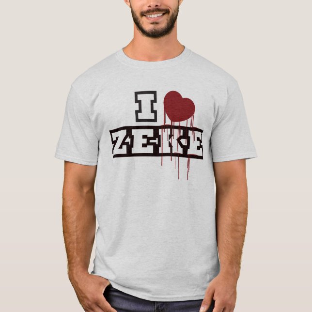 T-shirts Eu amo Zeke (Frente)