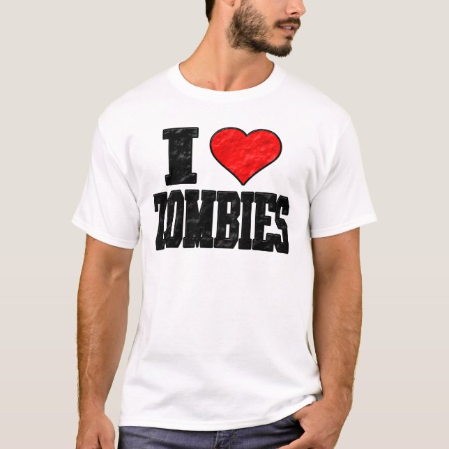 T-shirts Eu amo zombis (Frente)