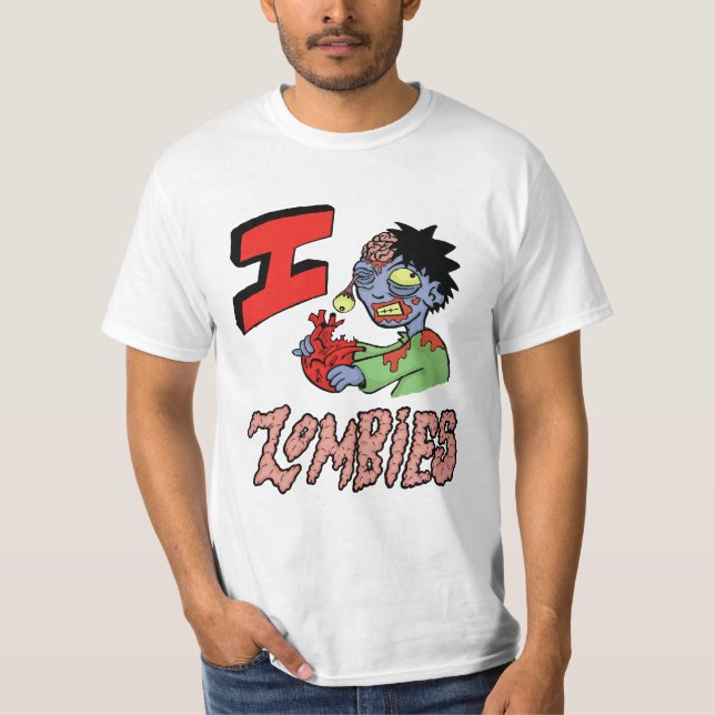 T-shirts Eu amo zombis (Frente)