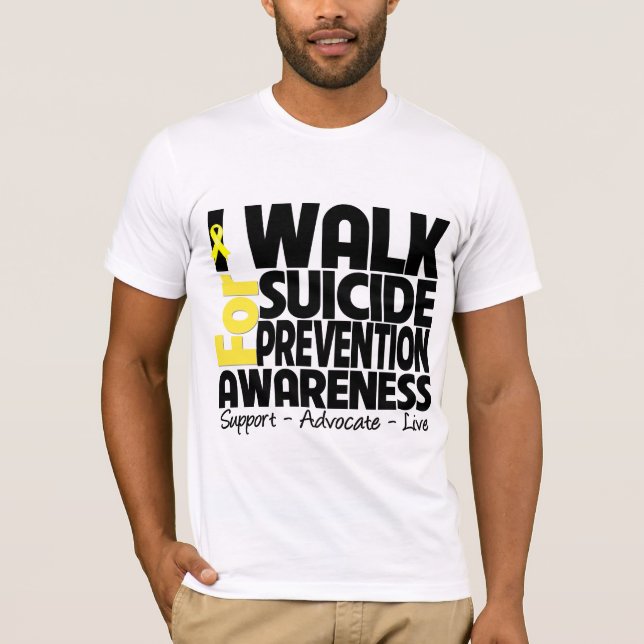 T-shirts Eu ando para a consciência da prevenção do (Frente)