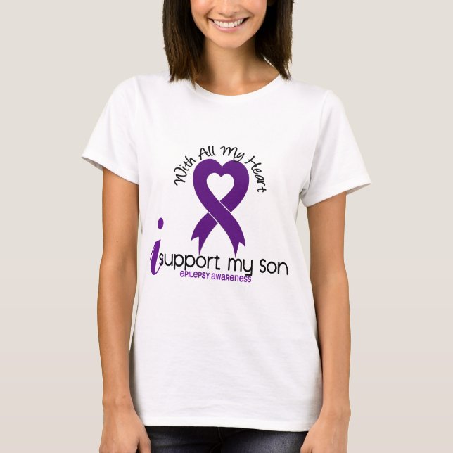 T-shirts Eu apoio minha epilepsia do filho (Frente)