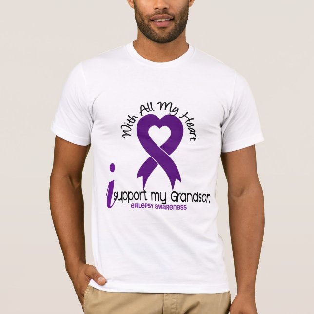 T-shirts Eu apoio minha epilepsia do neto (Frente)