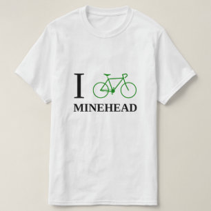 T-shirts Eu Bike o MINEHEAD (o ícone verde da bicicleta)