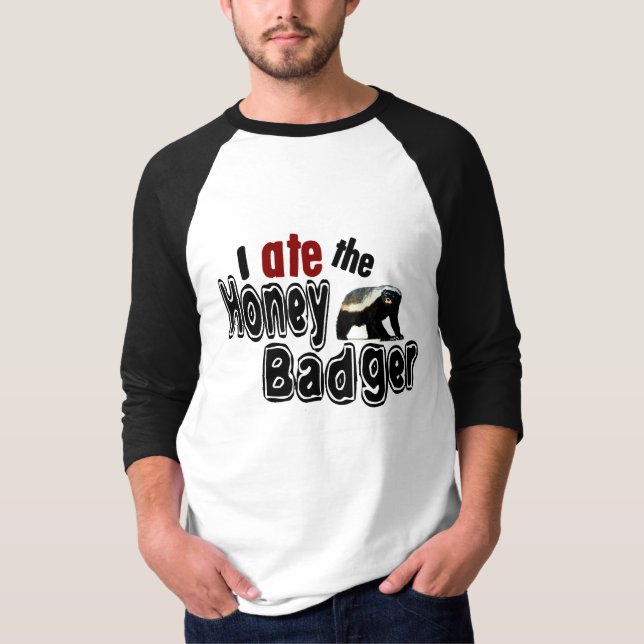 T-shirts EU COMI o texugo de mel (Frente)