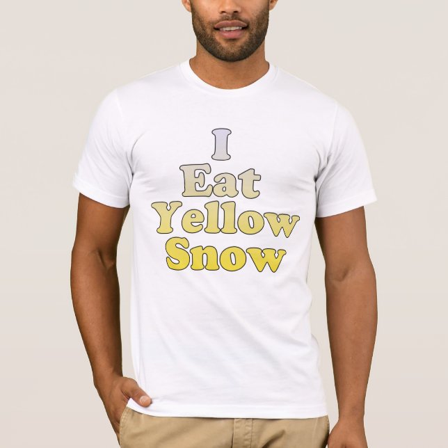 T-shirts Eu como a neve amarela (Frente)
