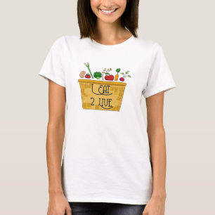 T-shirts Eu Como para Viver Camisa-T