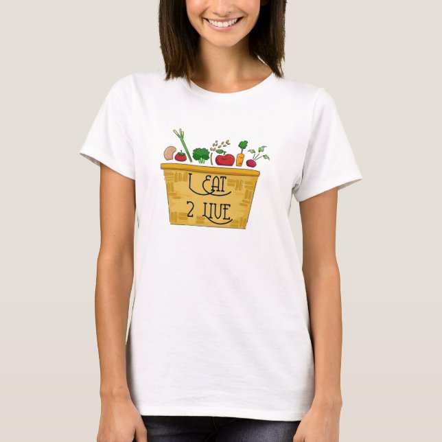 T-shirts Eu Como para Viver Camisa-T (Frente)