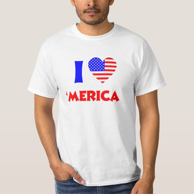 T-shirts Eu coração a América (Frente)