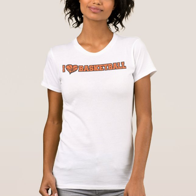 T-shirts Eu coração Basquete Love (Frente)