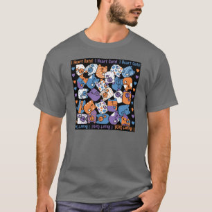 T-shirts Eu Coração Gatos! Colagem