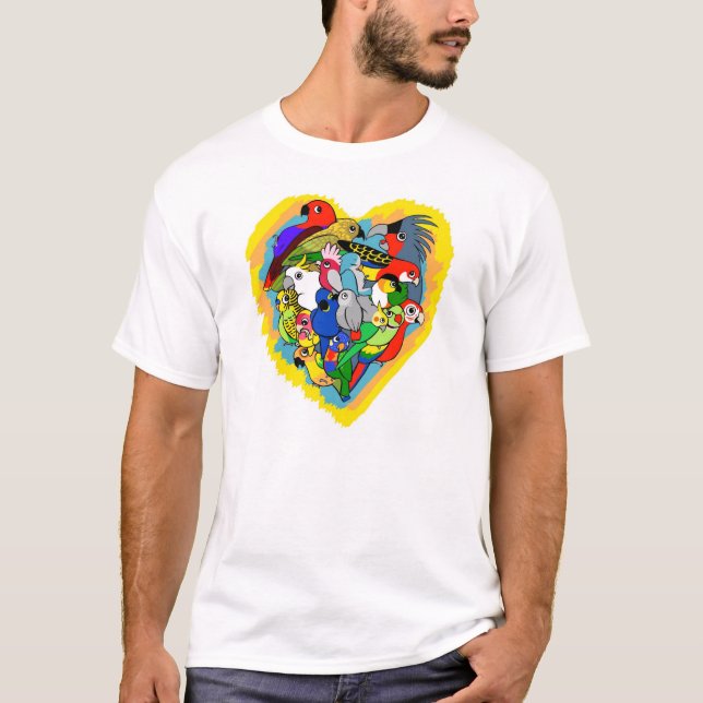 T-shirts Eu coração repito mecanicamente desenhos animados (Frente)