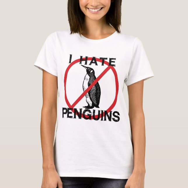 T-shirts Eu deio pinguins (Frente)