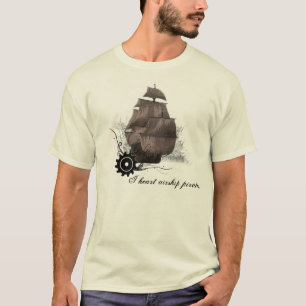 T-shirts Eu dirigível do coração pirateio o t'shirt do