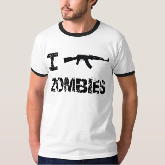 T-shirts Eu disparo em zombis