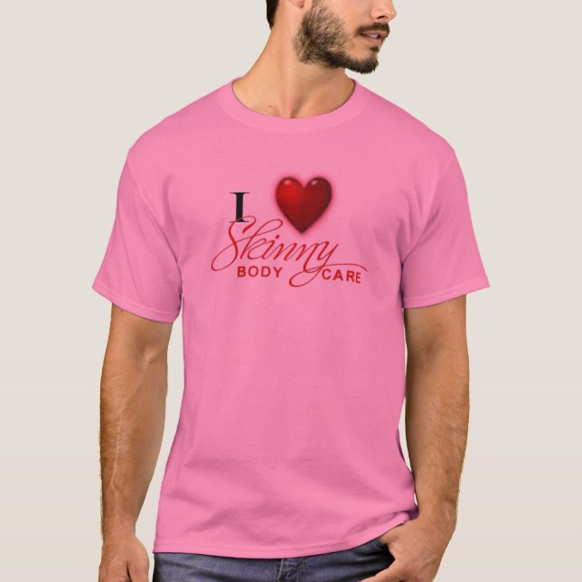 T-shirts Eu dos homens amo magro (Frente)