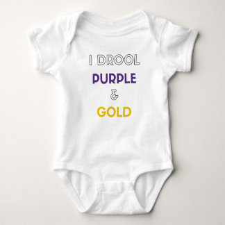 T-shirts Eu Drool roxo e ouro