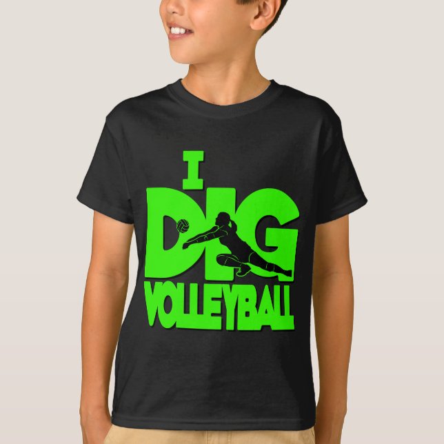T-shirts Eu escavo VB, verde do néon (Frente)