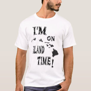 T-shirts Eu estou em tempo-preto da ilha