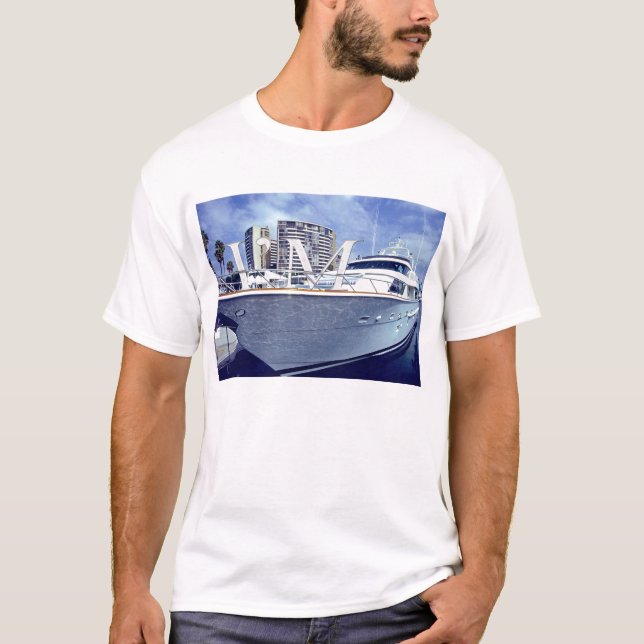 T-shirts Eu estou em um barco, branco (Frente)