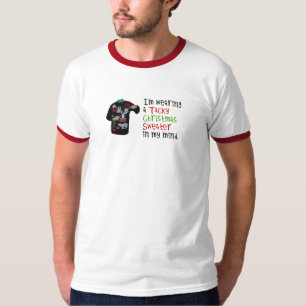 T-shirts Eu estou vestindo uma camisola foleiro do Natal na