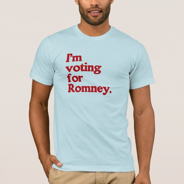 T-shirts Eu ESTOU VOTANDO PARA ROMNEY (Frente)