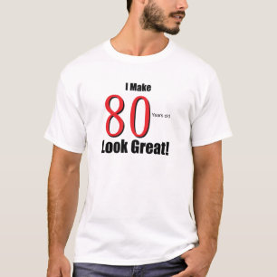 T-shirts Eu faço 80 anos de excelente velho do olhar!