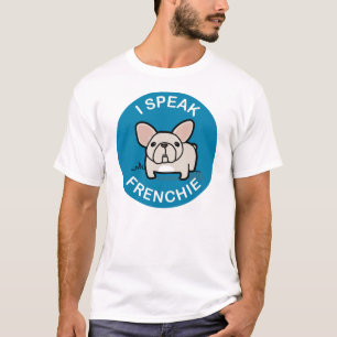 T-shirts Eu falo Frenchie - azul