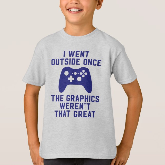 T-shirts Eu fui parte externa uma vez que os gráficos não (Frente)