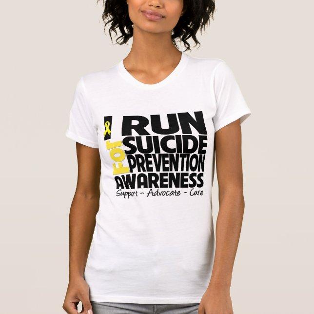 T-shirts Eu funciono para a consciência da prevenção do (Frente)