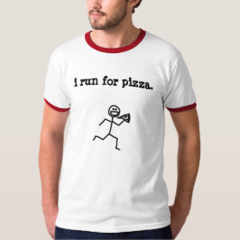 T-shirts eu funciono para a pizza