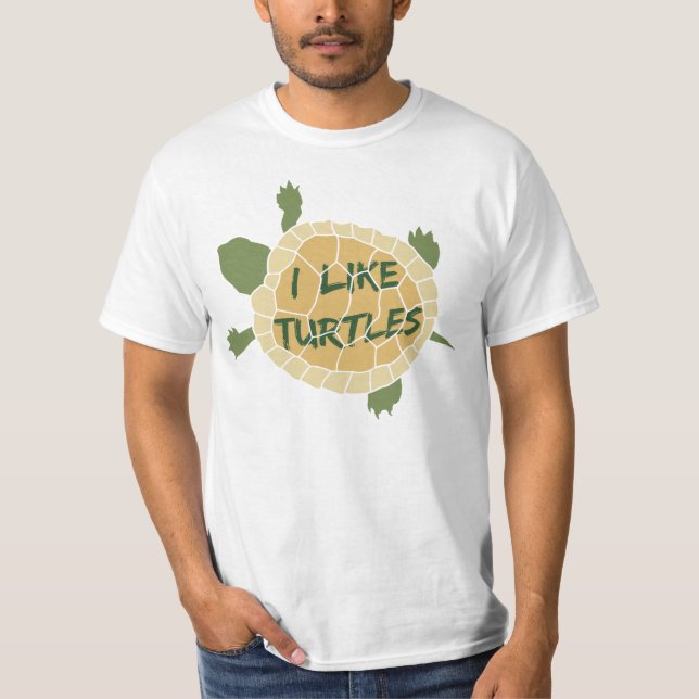T-shirts Eu gosto de tartarugas (Frente)