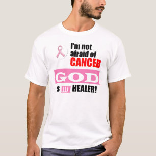 T-shirts Eu não estou receoso do cancer - o DEUS é meu