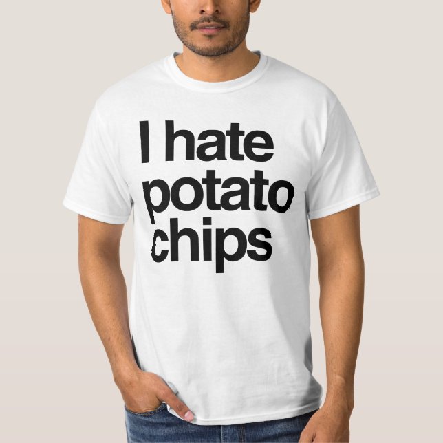T-shirts Eu odeio batatas fritas (Frente)