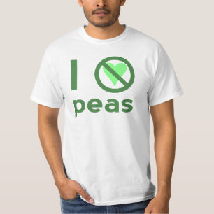 T-shirts Eu Odeio Ervilhas Texto Verde