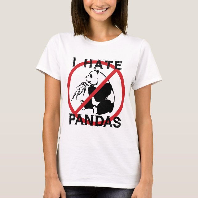 T-shirts Eu Odeio Pandas (Frente)