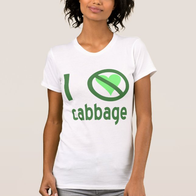 T-shirts Eu Odeio Repolho Texto Verde (Frente)