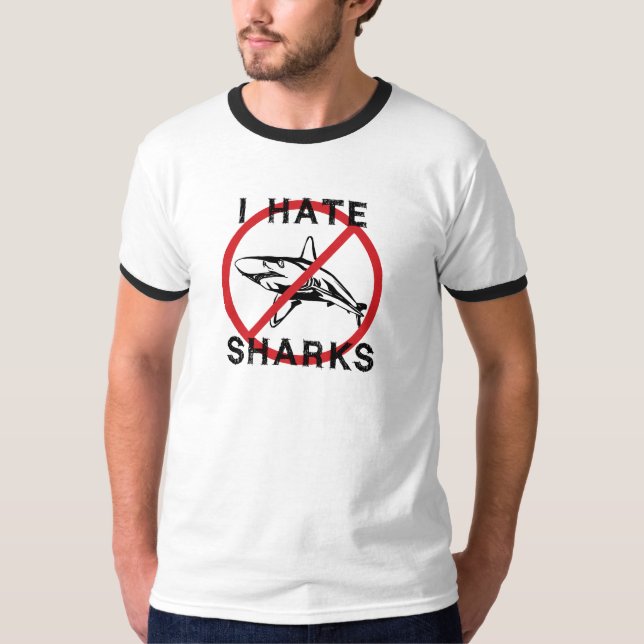 T-shirts Eu Odeio Tubarões (Frente)
