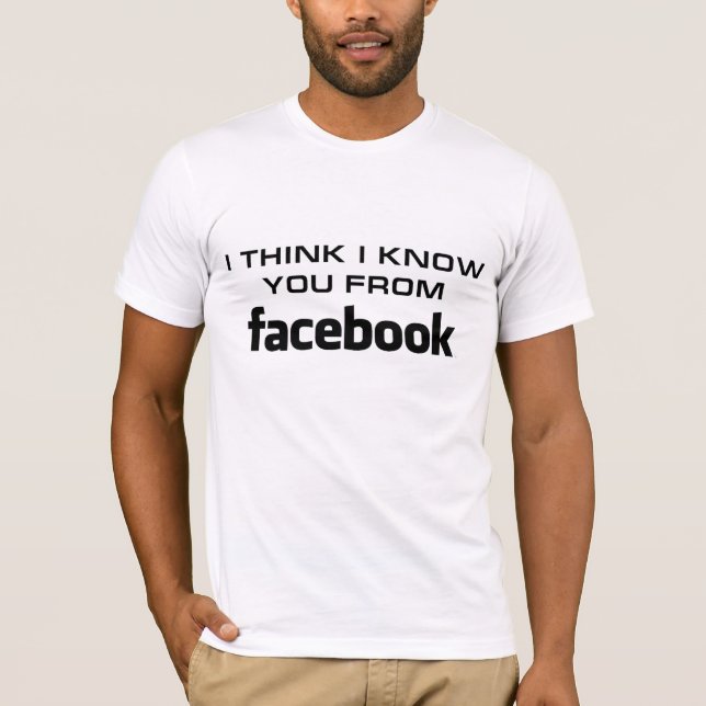 T-shirts Eu penso que eu sei u de Facebook (Frente)