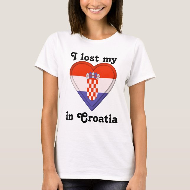 T-shirts Eu perdi meu coração em Croatia (Frente)