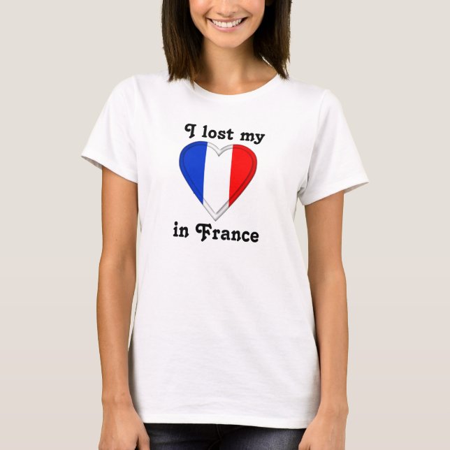T-shirts Eu perdi meu coração em France (Frente)