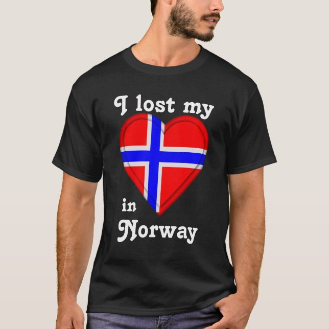 T-shirts Eu perdi meu coração em Noruega (Frente)