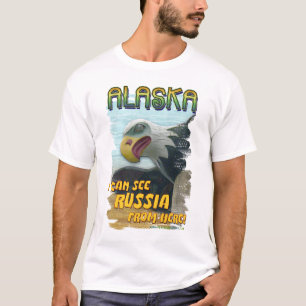 T-shirts Eu posso ver Rússia de aqui